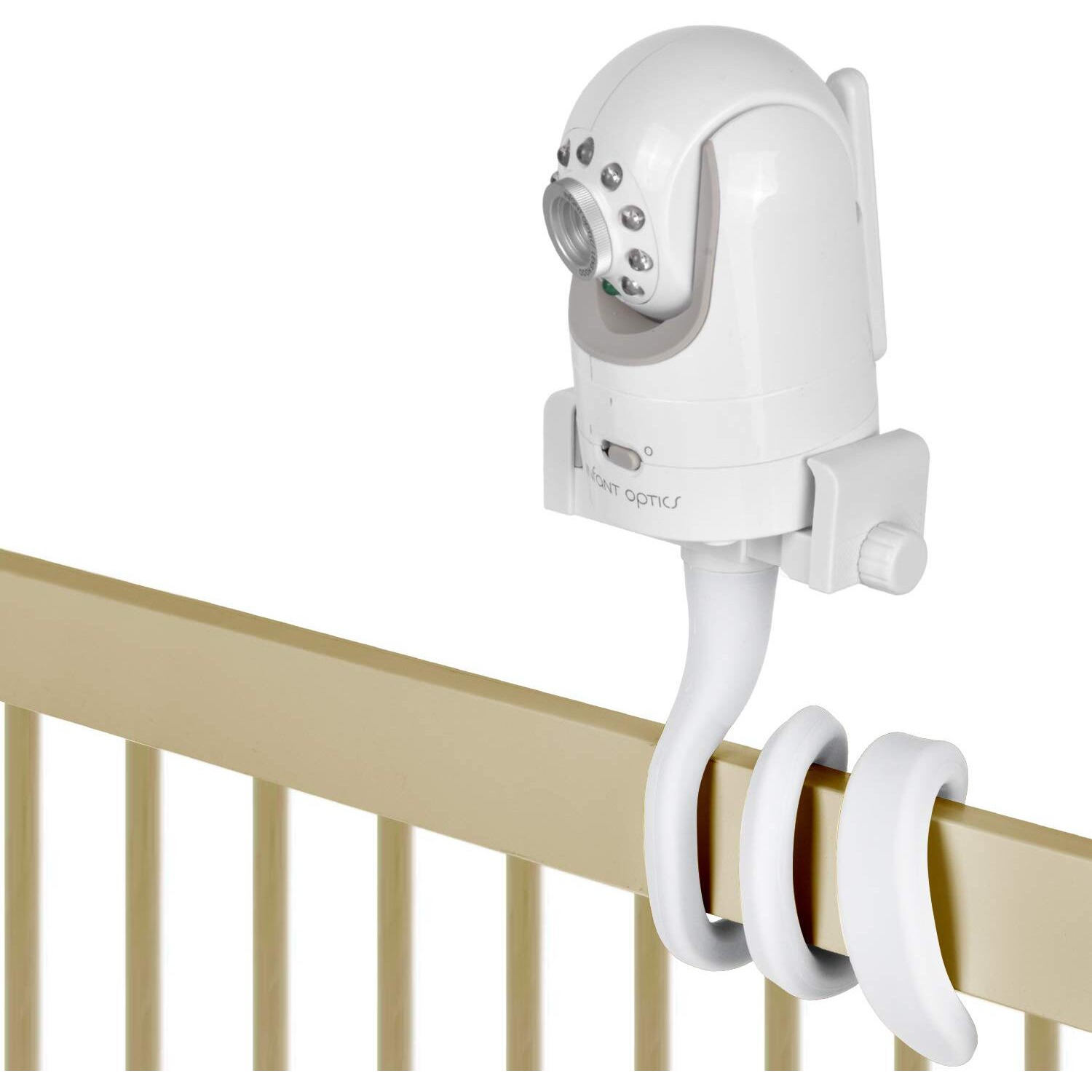 Baby Monitor Mount Camera Shelf Compatible With Infant Optics Dxr 8 & Dxr-8 Pro And Most Other Baby Monitors,Universal Baby Camera Holder,Attaches To Crib Cot Shelves Or Furniture (White)