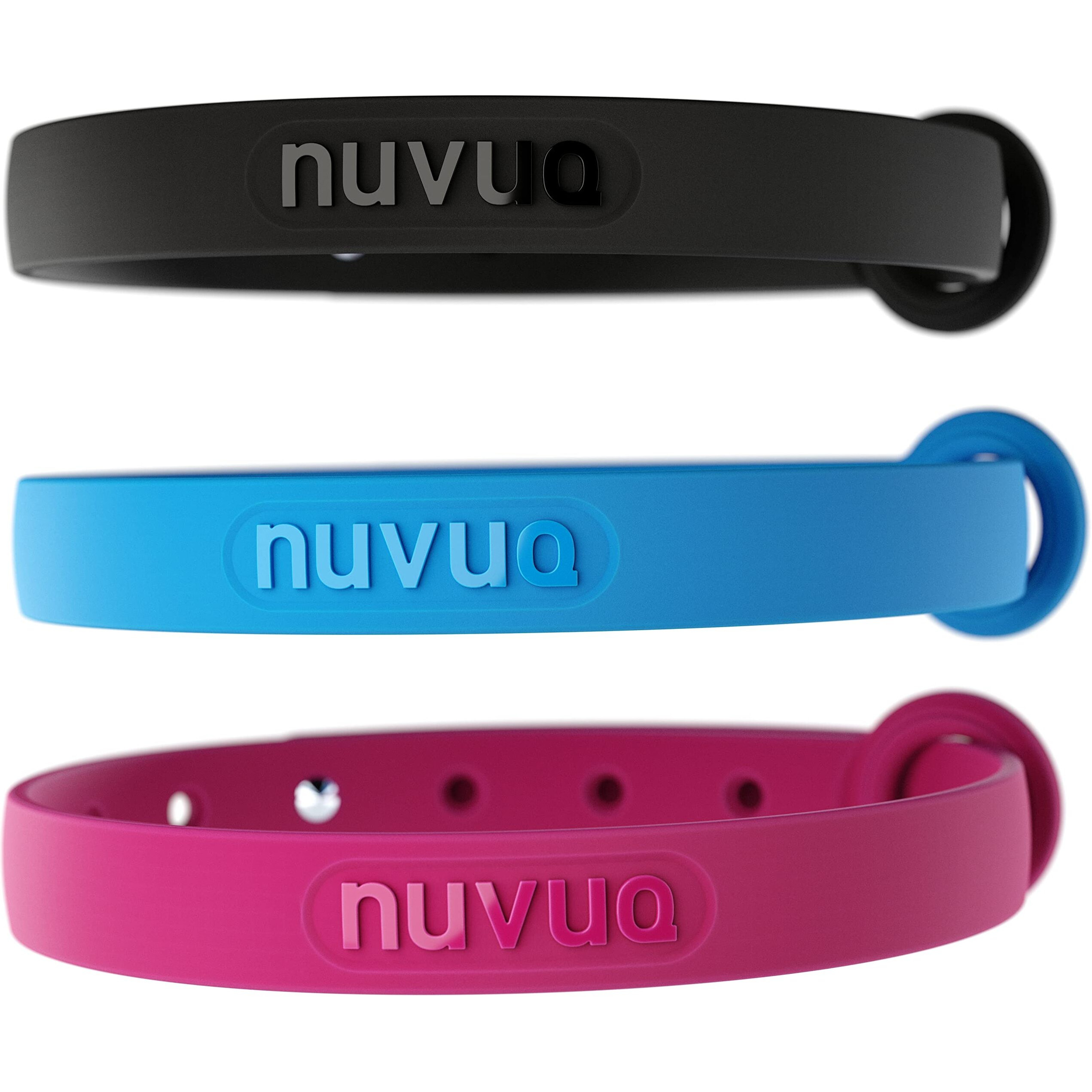 3 Pack Nuvuq Comfortable, Soft And Light Cat Collar With Safety Button (Blue, Pink And Black)
