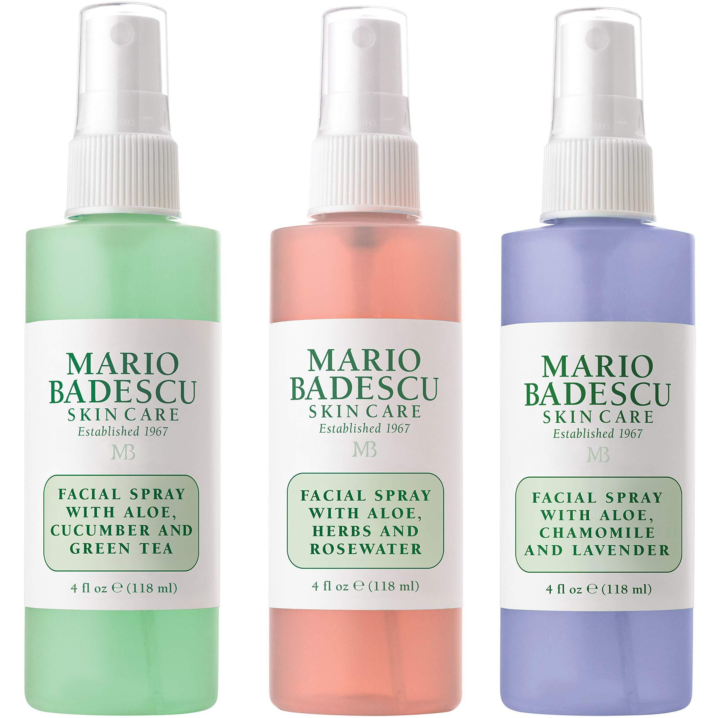 Mario Badescu Facial Spray Trio - Cucumber, Rose, Lavender - Cooling, Hydrating Mists For All Skin Types