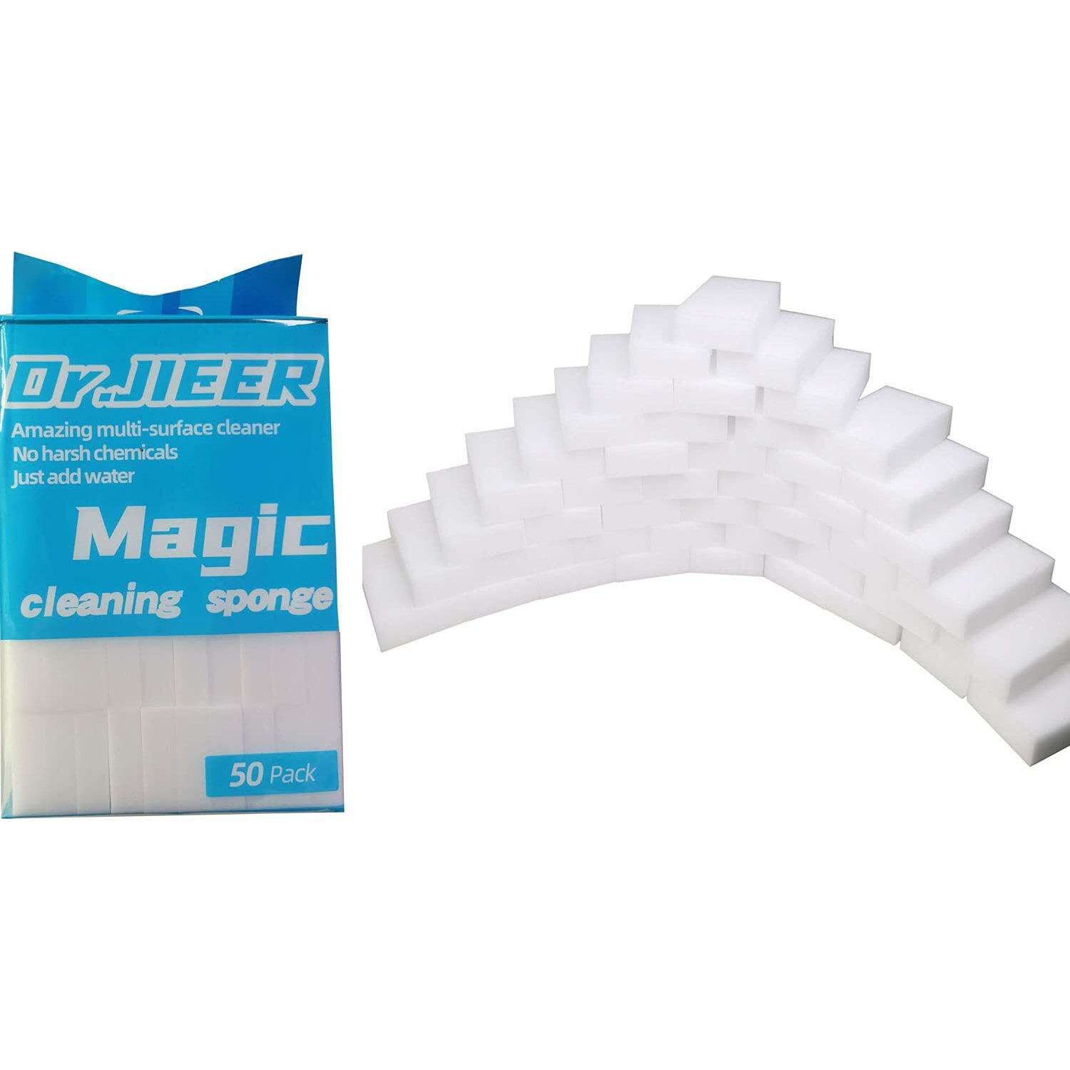 Dr.Jieer 50 Pcs/Lot Magic Sponge Eraser Multi-Functional Melamine Foam Cleaner 100X60X20Mm