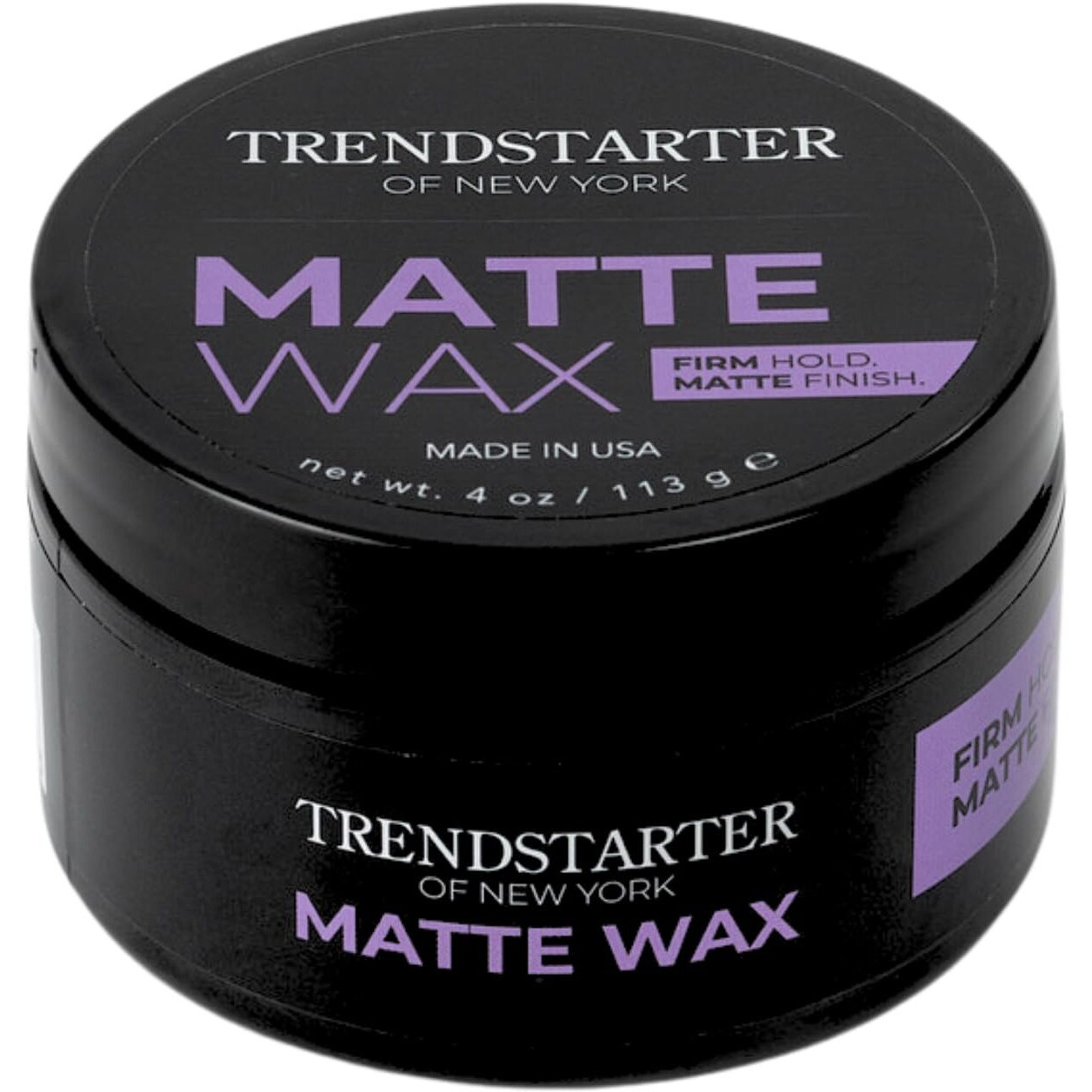 Trendstarter - Matte Wax (4Oz) - Firm Hold - Matte Finish - Premium Water Based All-Day Hold Hair Styling Pomade - Flake-Free Styling Wax For All Hair Types