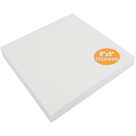 New Brothread Tear Away Machine Embroidery Stabilizer Backing 8&quotX8&quot - 100 Precut Sheets - Medium Weight 1.8 Oz- Fits 4X4 And 6X6 Hoops