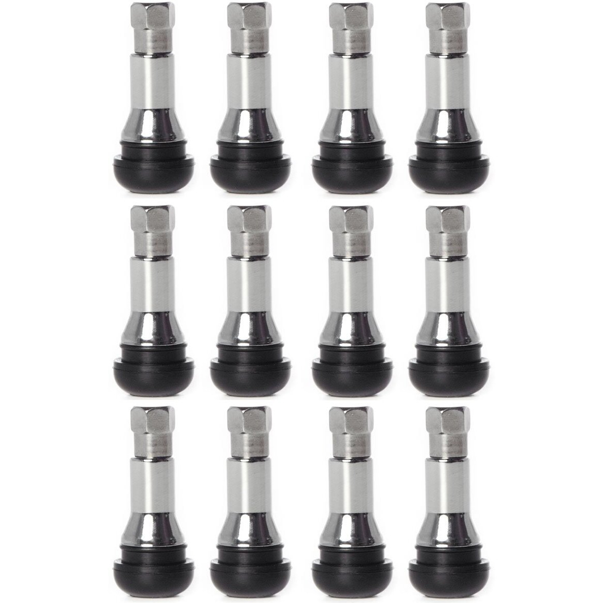 Circuit Performance Chrome Rubber Valve Stems Tr413 30Mm (12 Pieces)