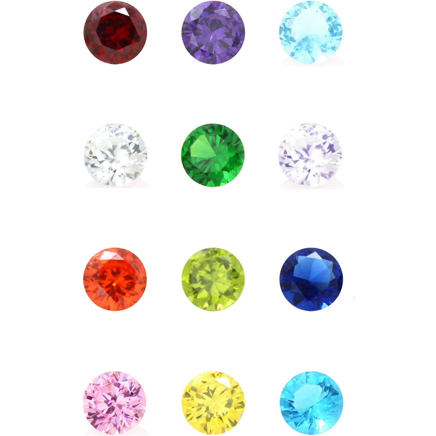 Beffy 96Pcs 5Mm Crystal Birthstones For Floating Charms Living Memory Lockets Diy Pendant Necklace