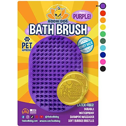 Bodhi Dog Shampoo Brush | Pet Shower & Bath Supplies For Cats & Dogs | Dog Bath Brush For Dog Grooming | Long & Short Hair Dog Scrubber For Bath | Professional Quality Dog Wash Brush