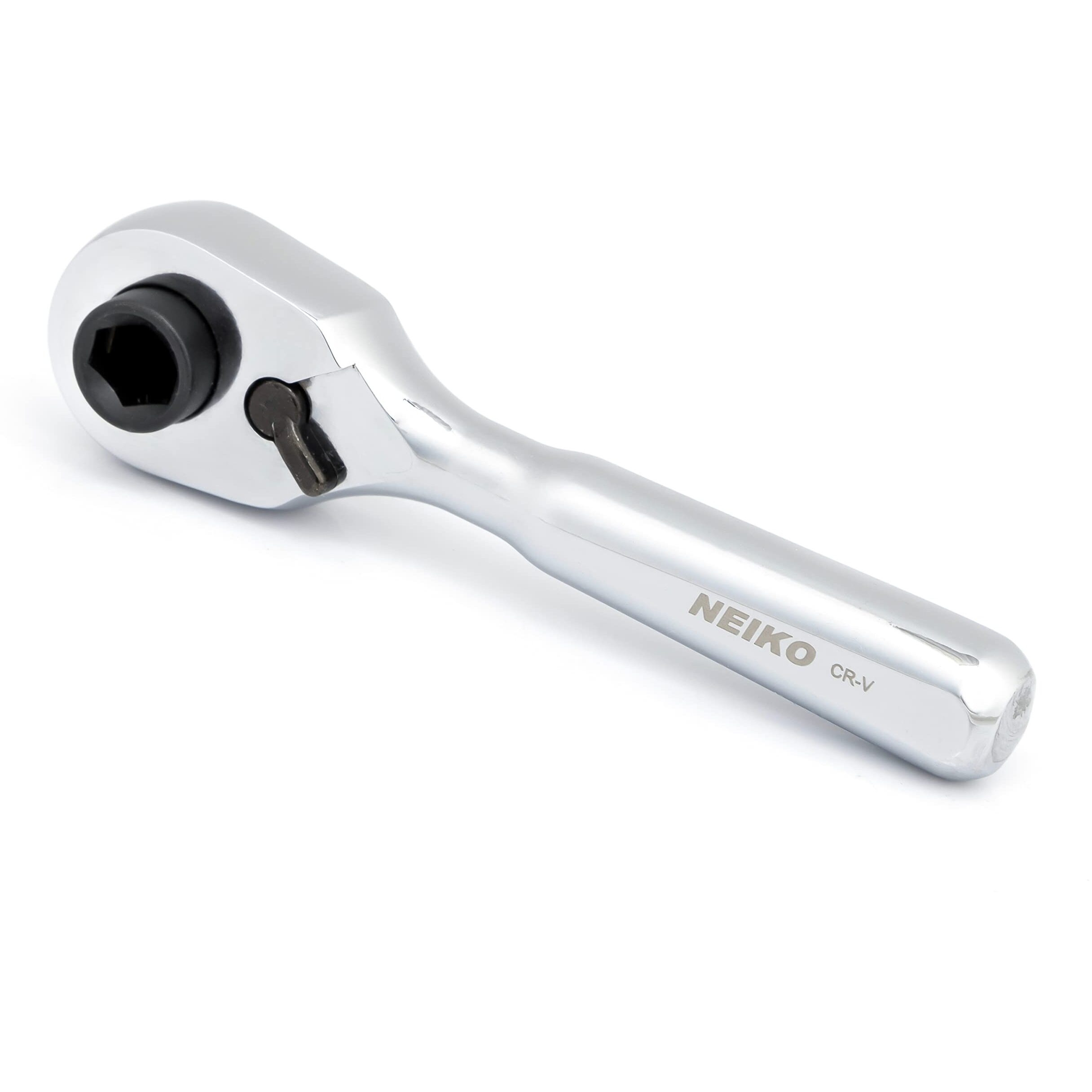 Neiko 03002A Stubby Ratchet, 1/4 Inch Ratchet Wrench And Bit Driver, 108-Tooth Reversible Ratchet, 3.3 Degree, Mini 1/4 Ratchet Drive, Oval Head Wrench, Cr-V Steel Quarter Inch Small Ratchet Wrench