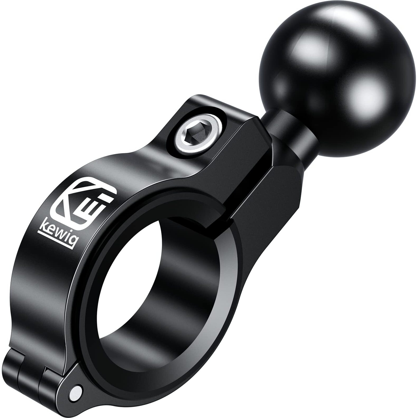 Brcovan Aluminum Alloy Handlebar Mount Base With 1'' Tpu Ball For Round Rail Diameter 0.5'' 0.87'' 1'' 1.26'', Compatible With Ram Mounts B Size 1 Inch Ball Double Socket Arm