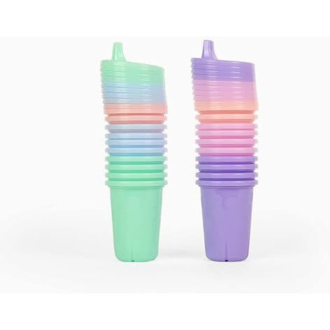 The First Years Take & Toss Sippy Cups - Spill Proof Toddler Cups Value Party Pack - 10 Oz - 20 Count,Pastel