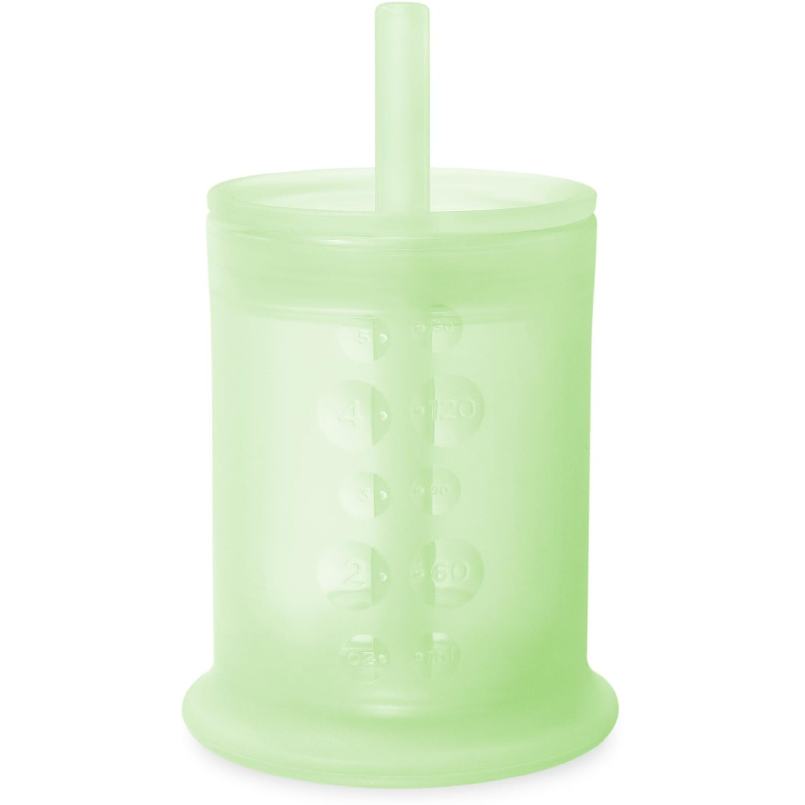 Olababy Silicone Training Cup With Straw Lid | Babies Water Drinking Cup | 6+ Mo Infant To 12-18 Months Toddler | Sippy Cup For Kids & Smoothie Cup | Baby Led Weaning (Kiwi, 5 Oz)