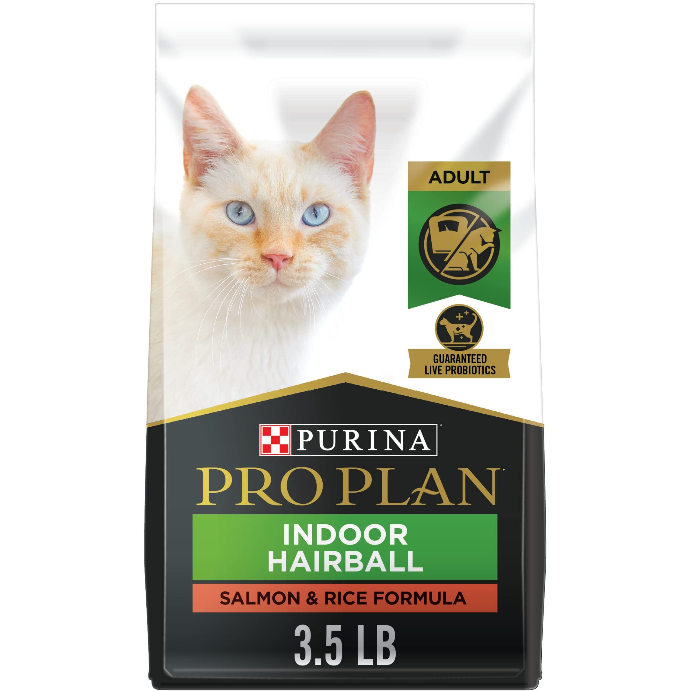 Purina Pro Plan Hairball Management, Indoor Cat Food, Salmon And Rice Formula - 3.5 Lb. Bag