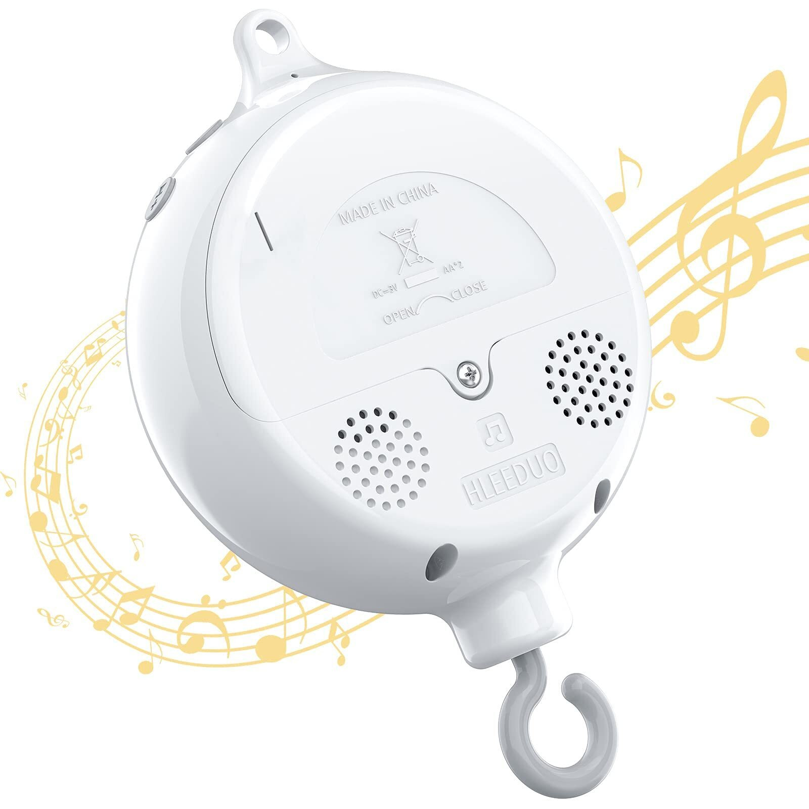 Feisike Crib Mobile Motor, Baby Music Box Spinner With 3 Modes(Turn & Music,Turn Only, Music Only) Volume Control,12 Lullabies,Portable Sound Machine,Auto-Off 30 Minutes, Battery Operated