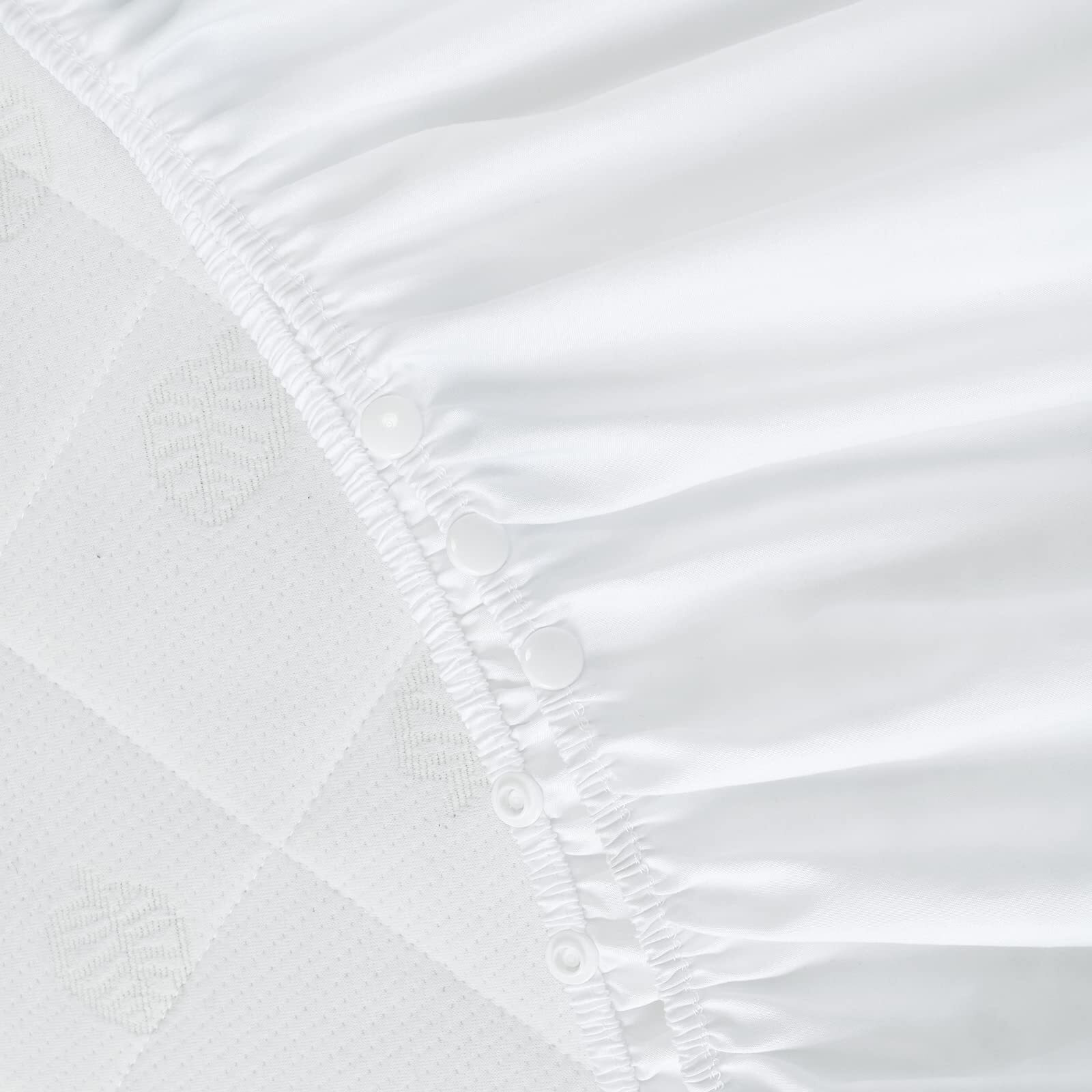 Crib Bed Skirt 4 Sides Pleated Dust Ruffle For Baby Boys Girls Elastic Adjustable Fit Toddler Bedskirt Easy On/Off Soft Nursery Standard Crib Bedding Skirts Solid White Crib Skirt