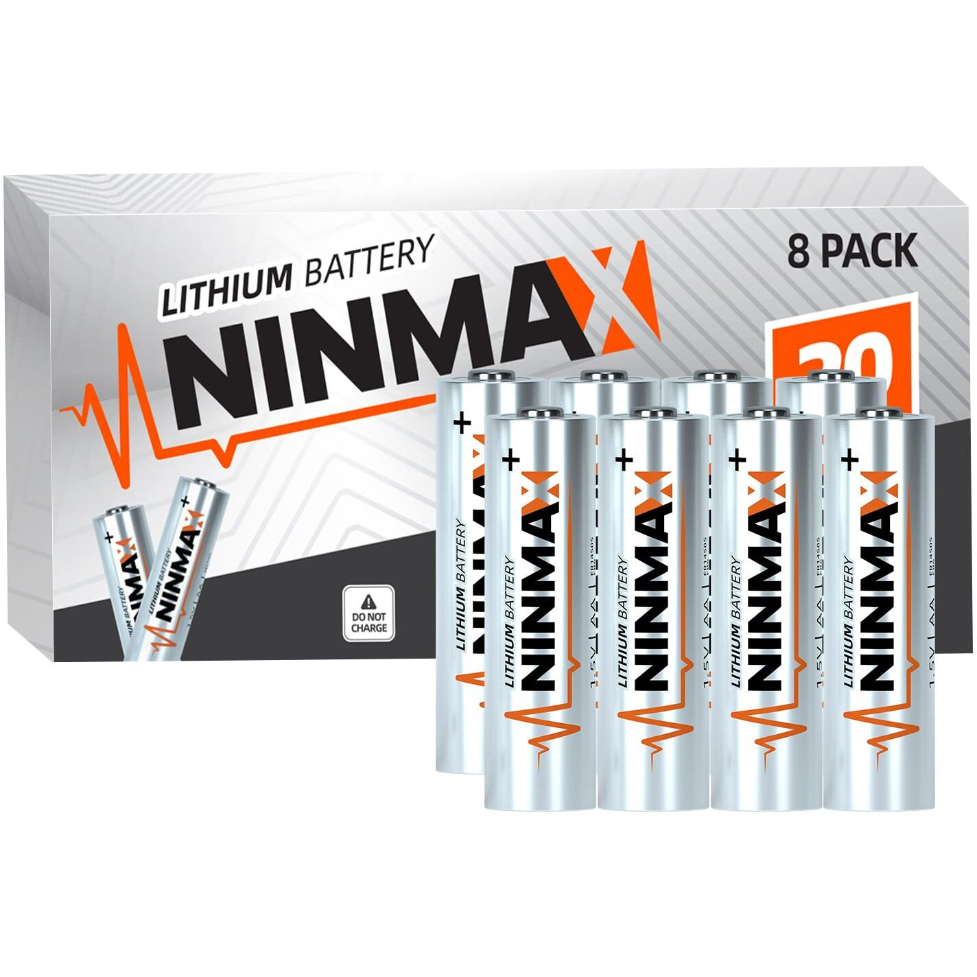 Ninmax Lithium Aa Batteries 3500Mah, 8 Pack 1.5V Longest Lasting Double A Battery For High-Tech DevicesNon-Rechargeable-New Upgraded