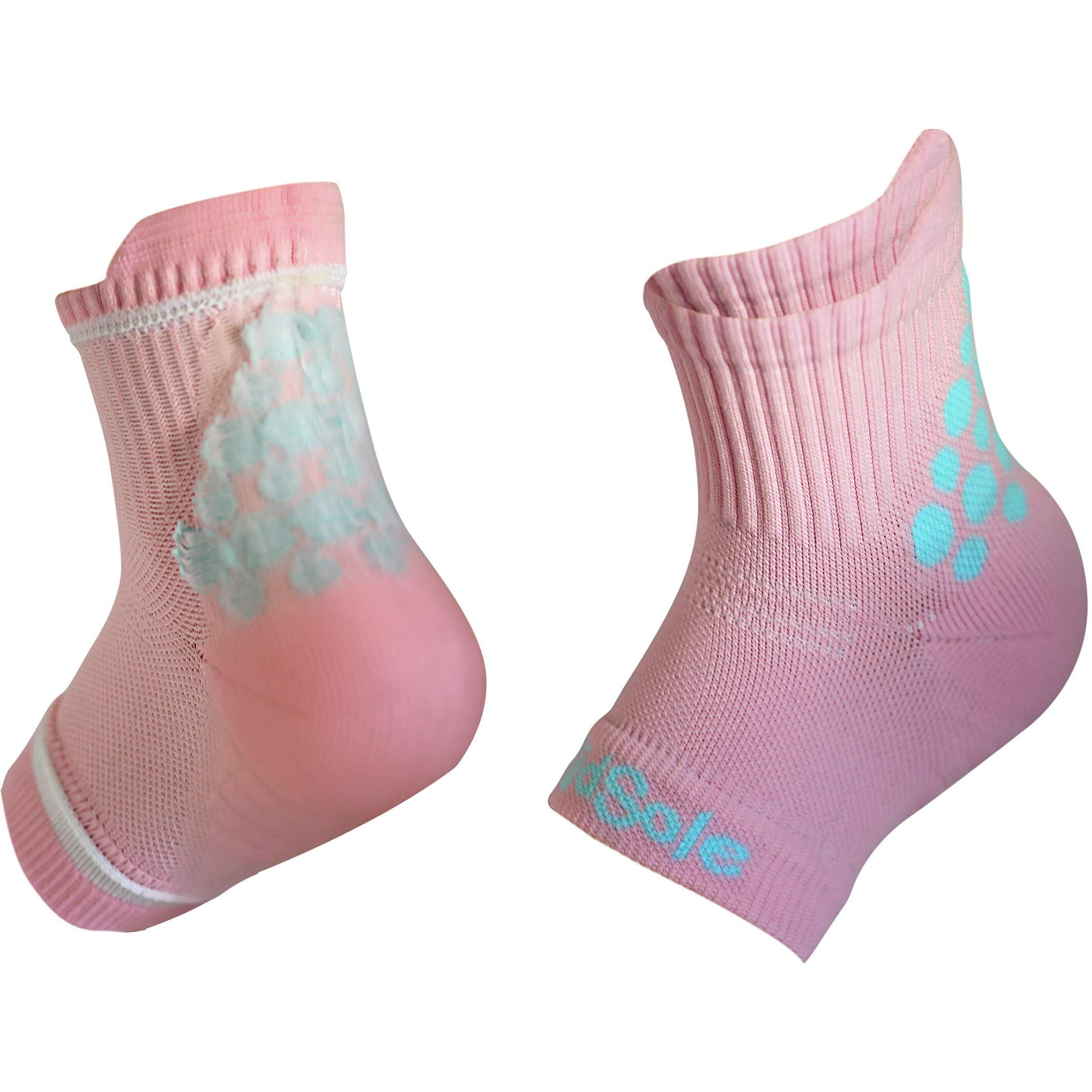 Kidsole Rx Gel Sports Sock For Kids With Heel Sensitivity From Severs Disease, Plantar Fasciitis (Kid's 2-7, Pink)