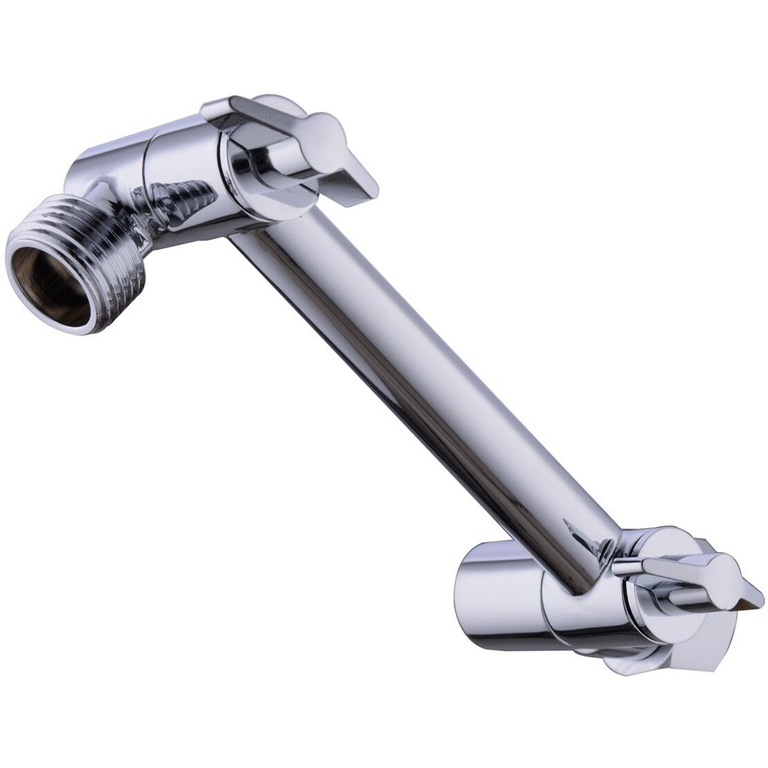 Trustmi 4 Inch Brass Shower Arm Shower Head Combo Adjustable Height Arm Mount,Chrome
