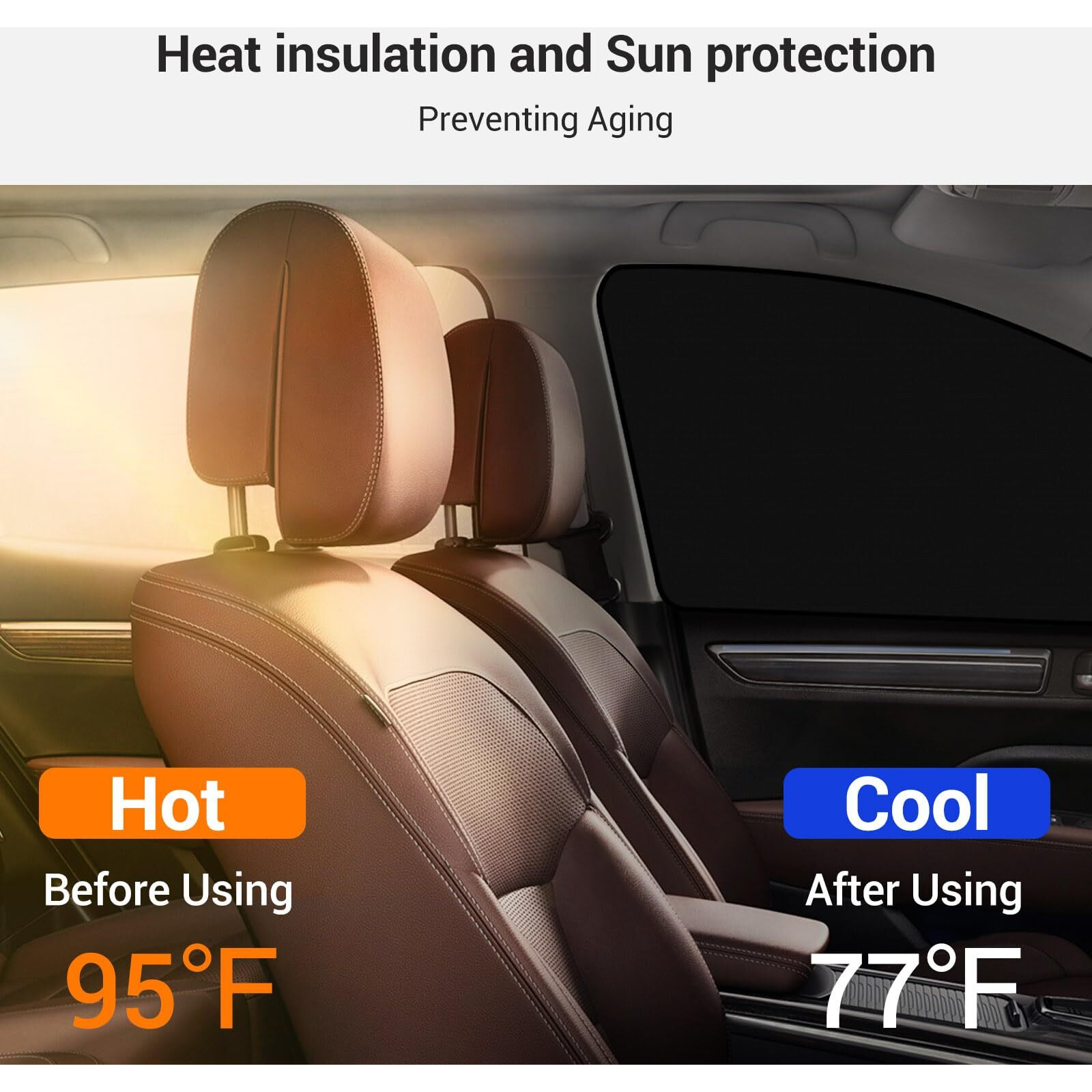 Zatooto Car Window Sun Shades Covers - 4 Pcs Magnetic Privacy Side Sunshades Blackout Auto Camping Curtains Accessories For Sleeping Family And Women Men Kids Baby