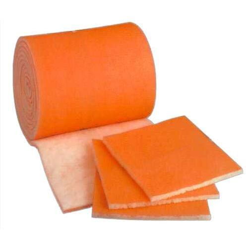 Furnace/Air Handler/Hvac Air Filter Media Roll, Orange/White Merv8 Polyester Media - 1 Inch X 25 Inch X 5 Foot - Cut To Size