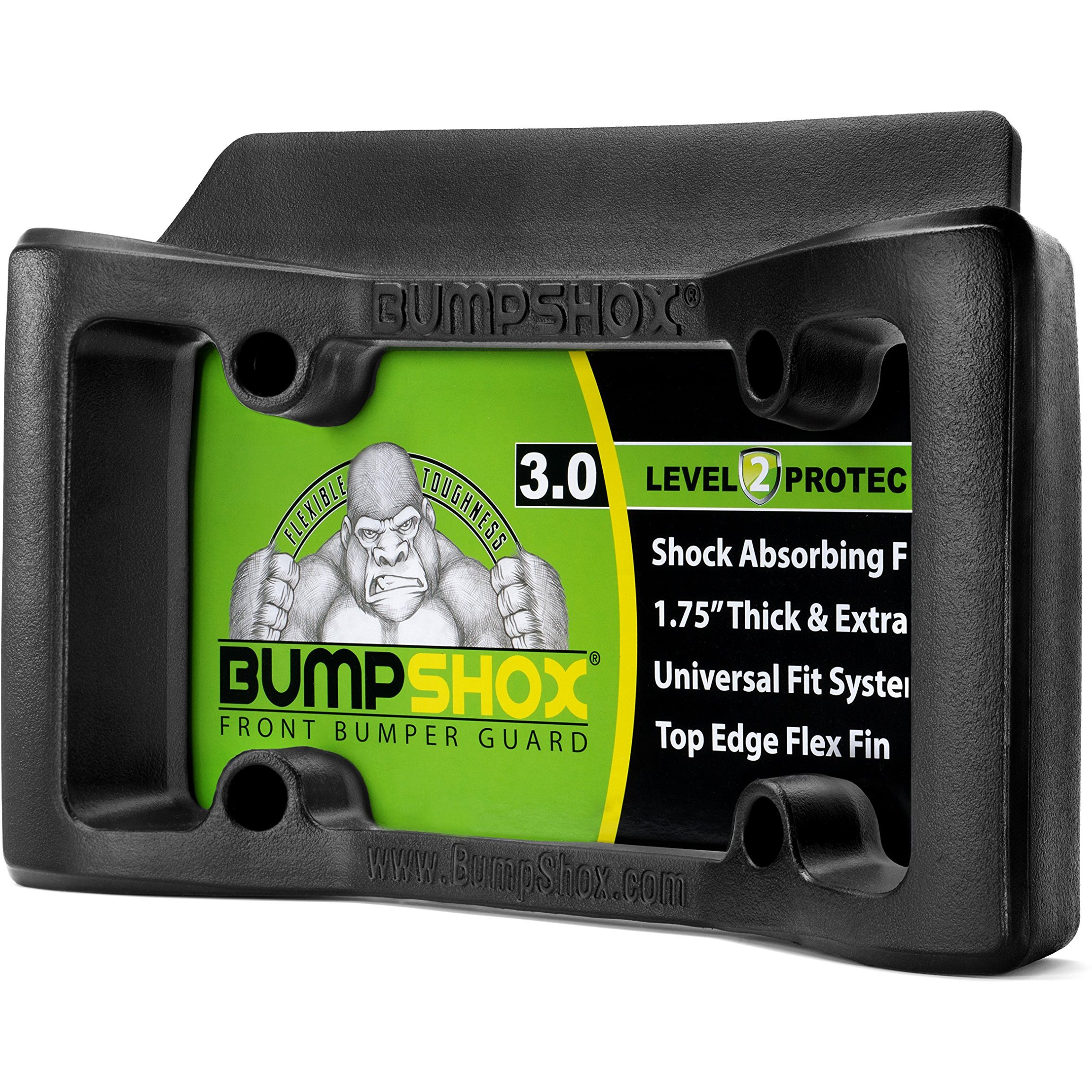 Bumpshox - The Original Front Bumper Guard & Front Bumper Protection License Plate Frame. Tougher Than Steel (Bumpshox 3.0 (1.75" Thick))