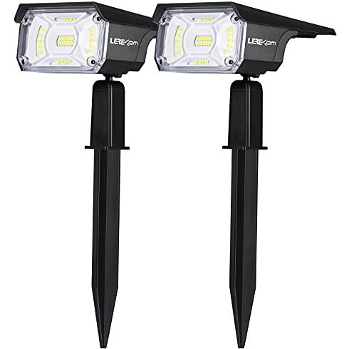 Lerekam Solar Spot Lights, Ip65 Waterproof 40 Leds Landscape Spotlights,Usb & Solar Powered Wall Lights Dark Sensing Auto On/Off,3 Modes Outdoor Solar Garden Lights For Yard Porch 2 Pack