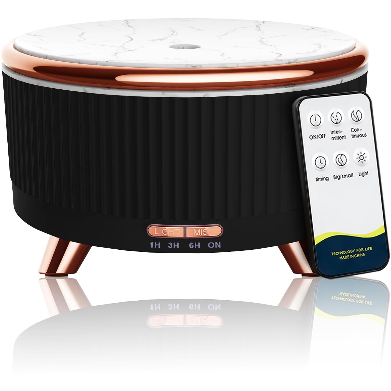 Diffusers For Essential Oils Large Room, 500Ml Aromatherapy Diffuser Cool Mist Humidifier With Remote Control,7 Colors Lights & 3 Mist Mode Waterless Auto Off For Women Office Home Black