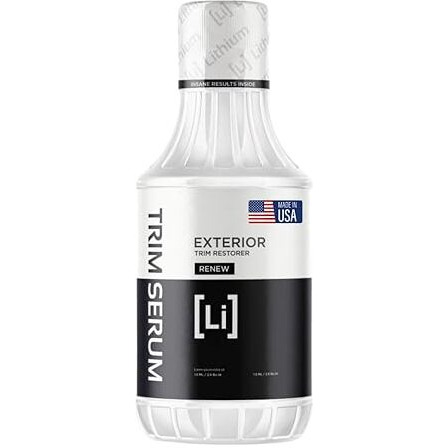Trim Serum- Plastic Restorer For Cars- Restores Even The Most Damaged Plastic, Rubber, And Vinyl - Black Trim Restorer That Lasts For Months - Penetrates Plastic Pores Restoring Color (16 Oz)