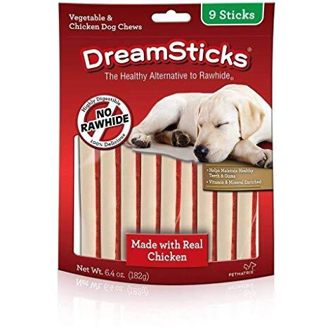 Dreambone Dreamsticks, Rawhide Free Dog Chew Sticks Made With Real Chicken And Vegetables, 9 Sticks