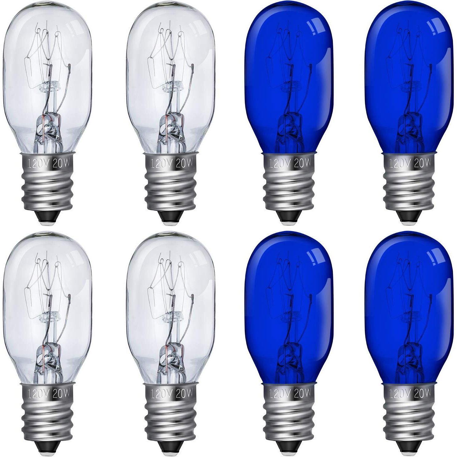 8 Pieces Lighted Make Up Mirror Bulbs 20W Replacement Bulbs For Double Sided Illuminated Mirror (Blue, Clear)