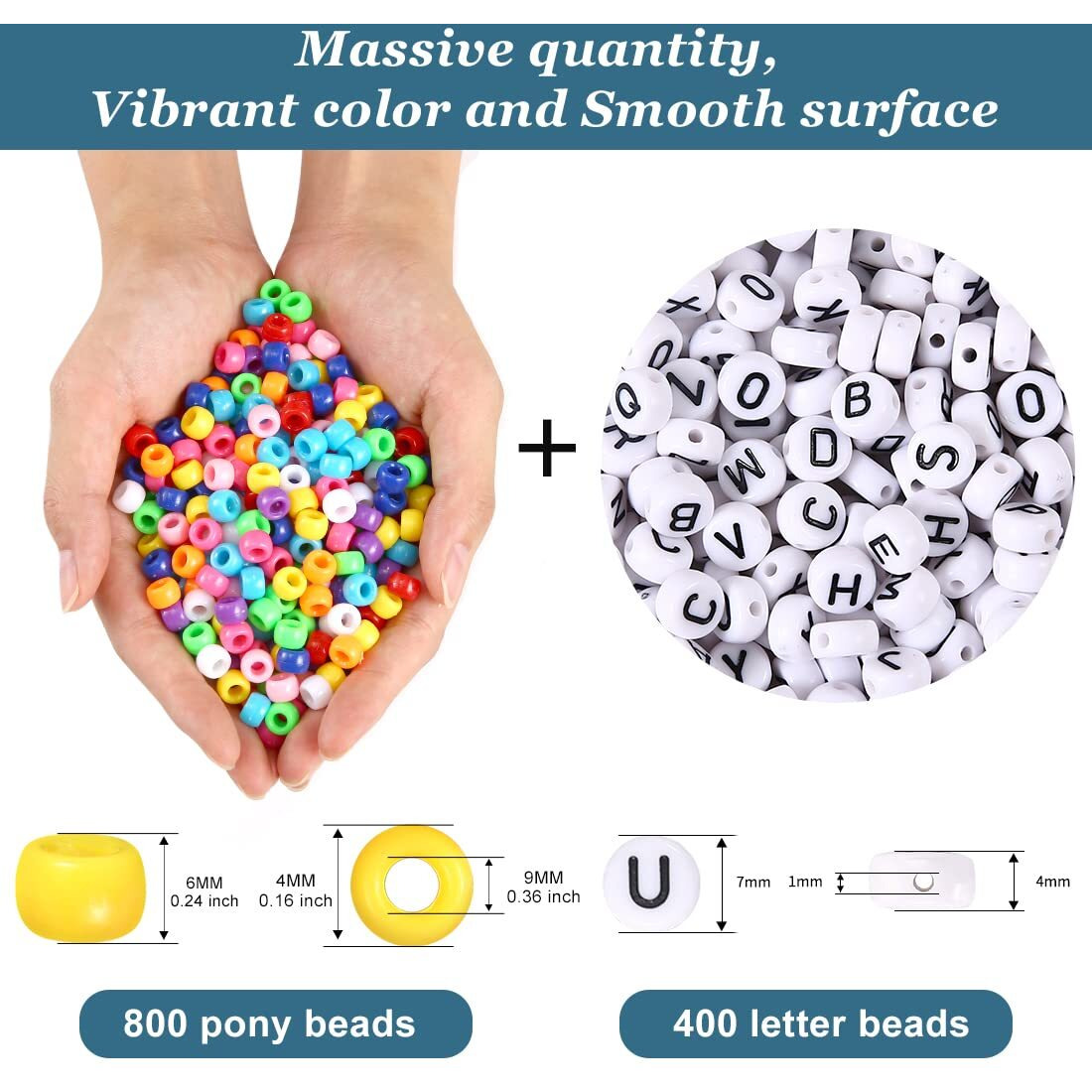 Eppingwin Beads And Bead Assortments (1200 Kandi Pony Beads)