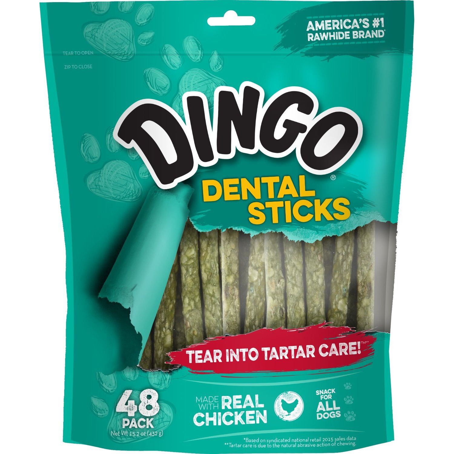Dingo Tartar And Breath Dental Sticks For All Dogs, 48-Count