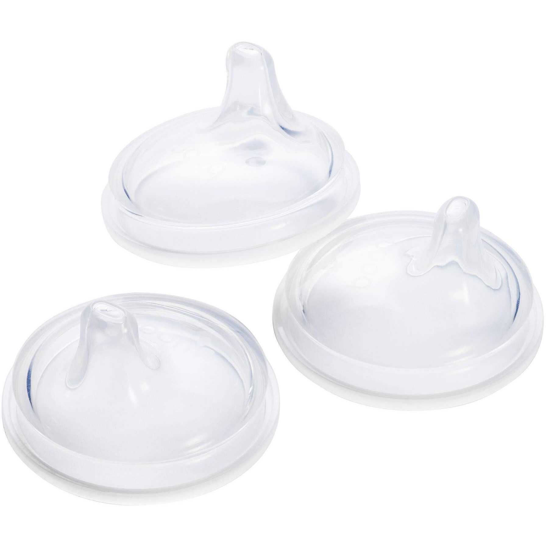 Boon Nursh Silicone Sippy Cup Lid, 6 Months And Up (Pack Of 3), 1L