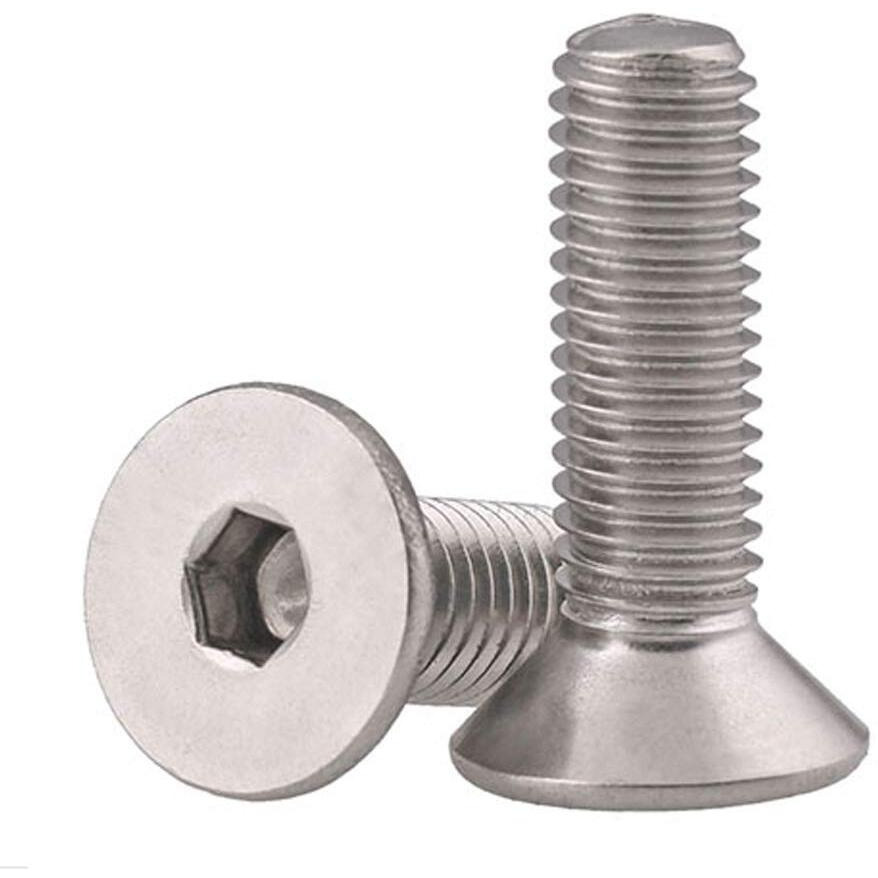 M6-1.0 X 25Mm Flat Head Socket Cap Screws, Stainless Steel 18-8 (304), Bright Finish, Din 7991, Allen Socket Drive, 25 Pcs