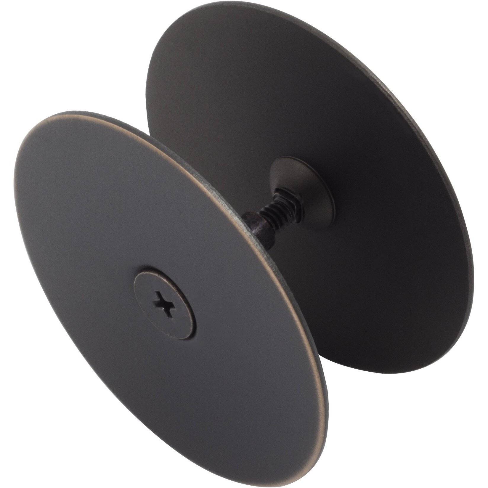 Hole Filler Plate, 2-5/8" Diameter, 1-Inch And 2-Inch Connecting Screws, Vintage Bronze By Stone Harbor Hardware