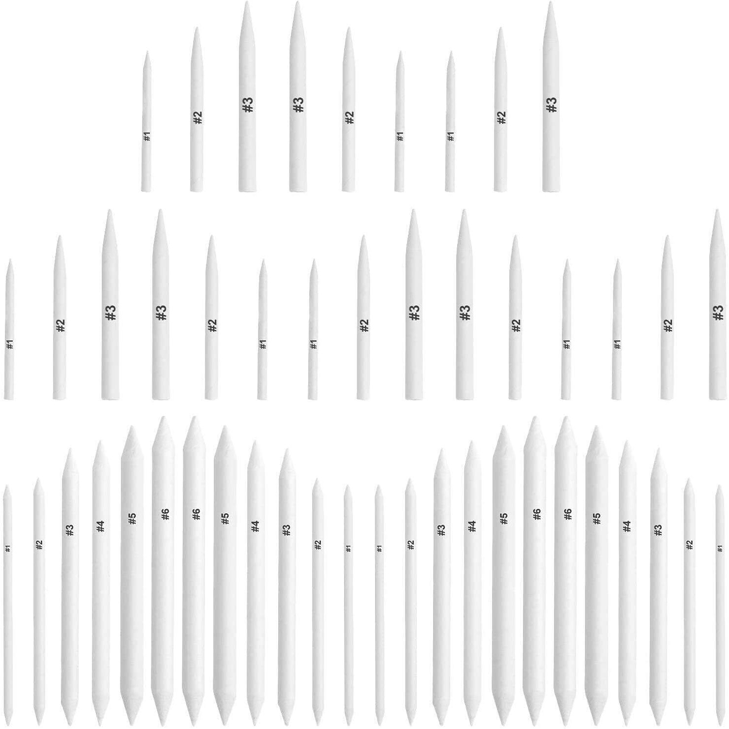 Febsnow 48 Pcs Blending Stump And Tortillions, Paper Art Blenders, Art Pencils, Drawing Pencils For Artists Student Sketch Drawing Tools, Drawing Supplies