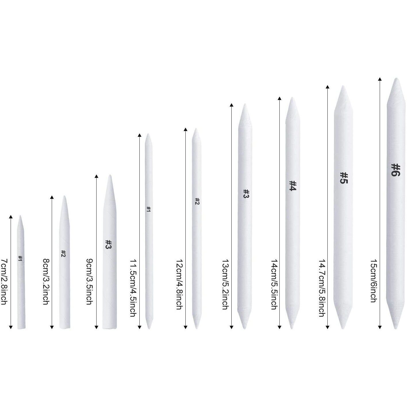 Febsnow 48 Pcs Blending Stump And Tortillions, Paper Art Blenders, Art Pencils, Drawing Pencils For Artists Student Sketch Drawing Tools, Drawing Supplies