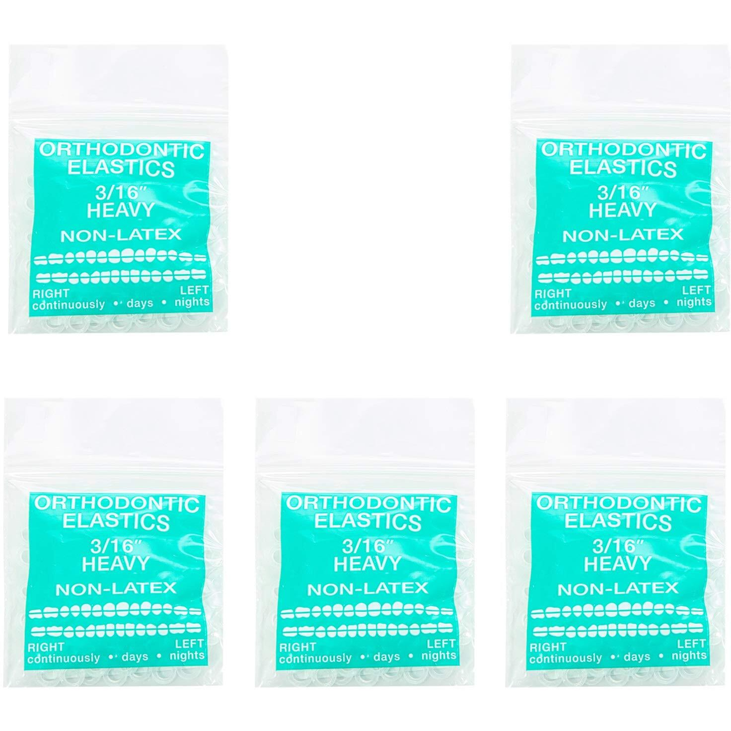 Jmu Orthodontic Elastics 3/16 Heavy, 500 Pack Intraoral Rubber Bands Latex Free Dental Rubber Bands Made In Usa