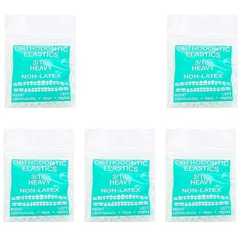 Jmu Orthodontic Elastics 3/16 Heavy, 500 Pack Intraoral Rubber Bands Latex Free Dental Rubber Bands Made In Usa