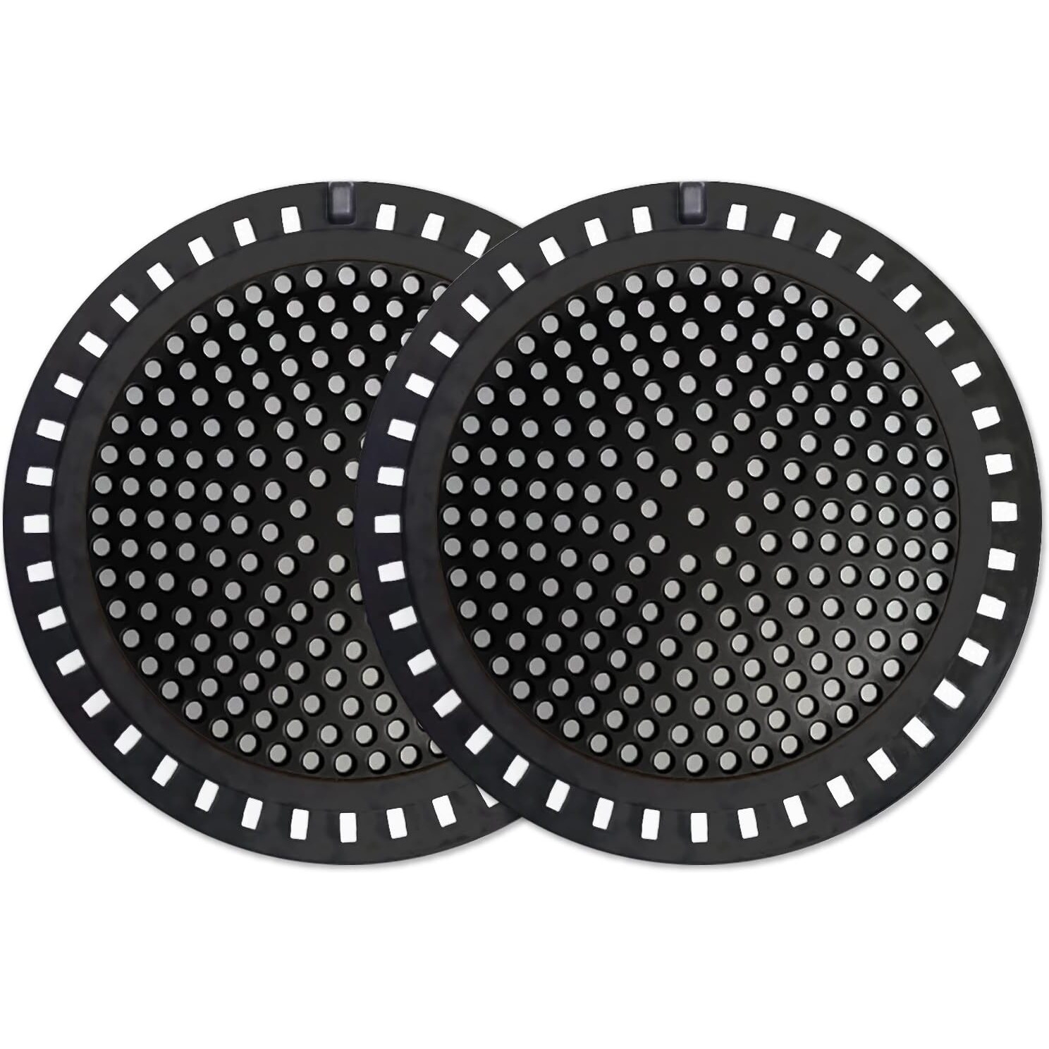 Seatery 2Pcs Shower Hair Drain Catcher/Strainer/Cover/Filter/Trap, Bathtub Drain Strainer Hair Catcher, Hair Stopper For Bathroom Sink/Floor Drain, Stainless Steel And Silicone Drain Protector, Black