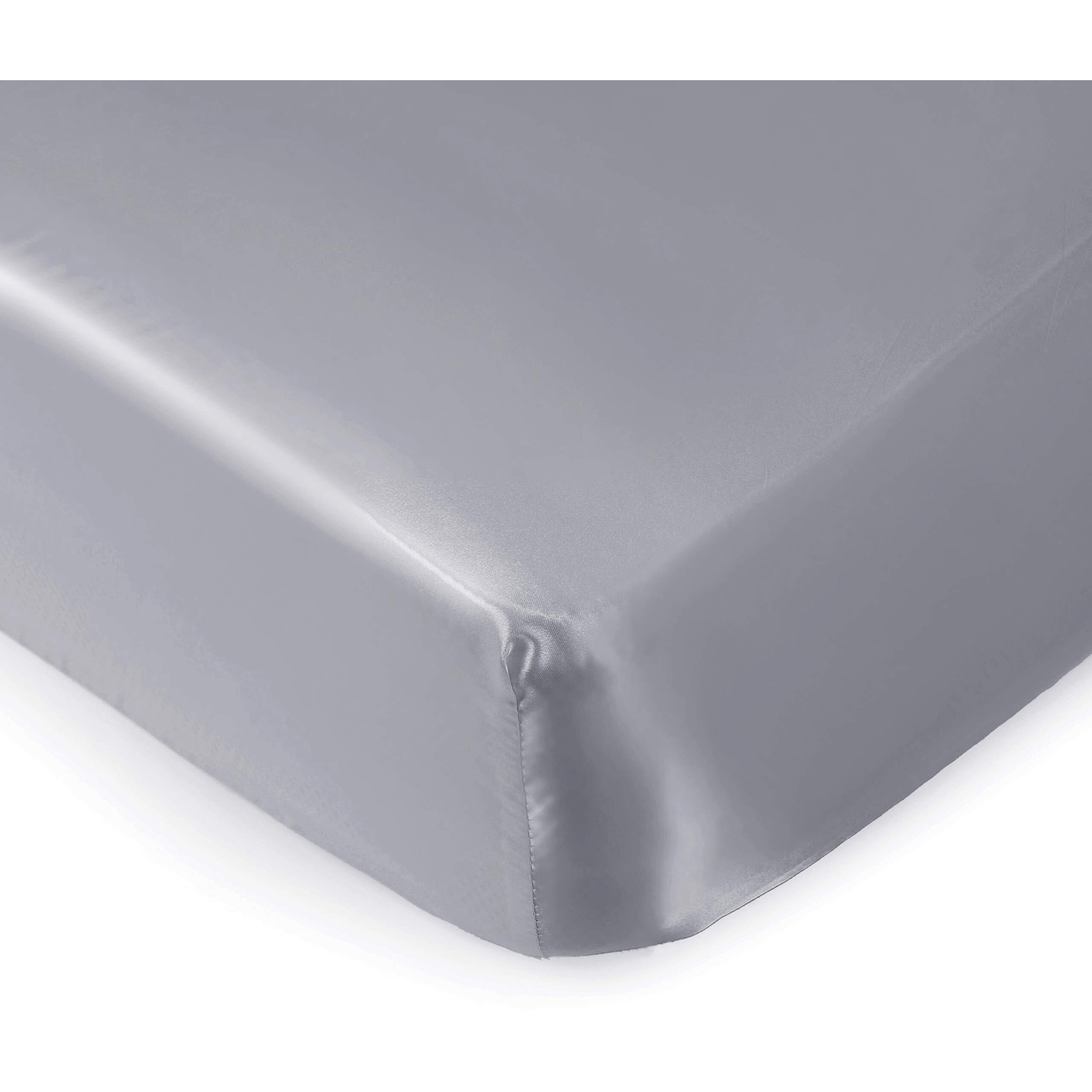 Pro Goleem Satin Soft Crib Sheet Great For Baby With Sensitive Hair Silky Baby Mattress Sheet Gray Unisex 52X28X8 Fitted Sheet