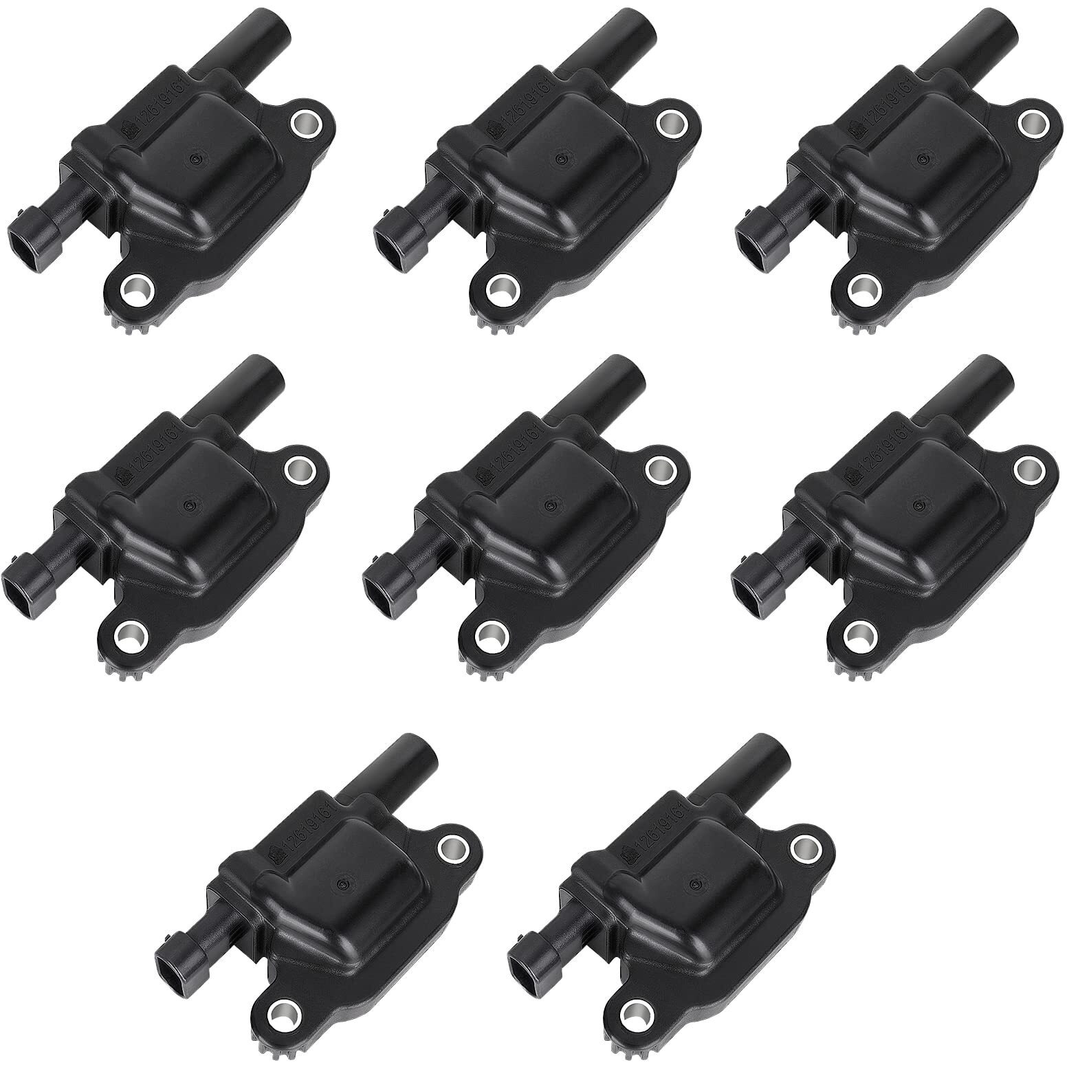 12611424 Ignition Coil Pack Compatible With Chevy Cadillac Gmc Pontiac 5.3L 6.0L V8 Engine G8 Grand Prix H3 Silverado Tahoe Yukon Impala - Replace  12570616 D510C Uf413, Set Of 8 Ignition Coil