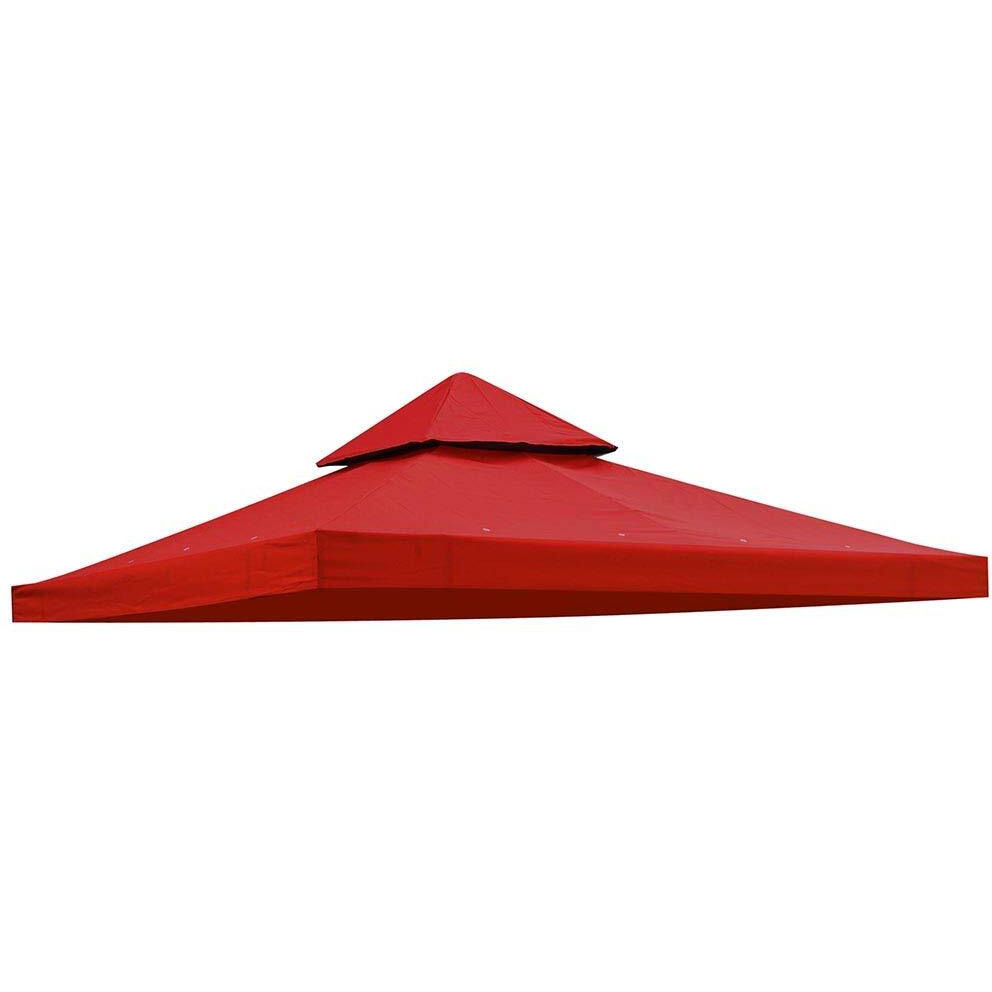 Yescom 8'X8' Uv30+ Gazebo Canopy Replacement Top Cover Red For Dual Tier Outdoor Patio Garden Tent Y0018T02