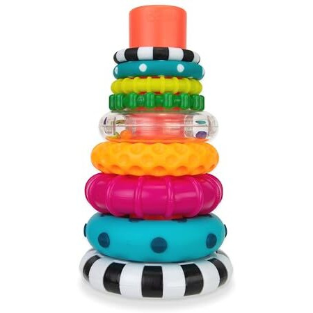 Sassy Stacks Of Circles Stacking Ring Stem Learning Toy, Age 6+ Months, Multi, 9 Piece Set