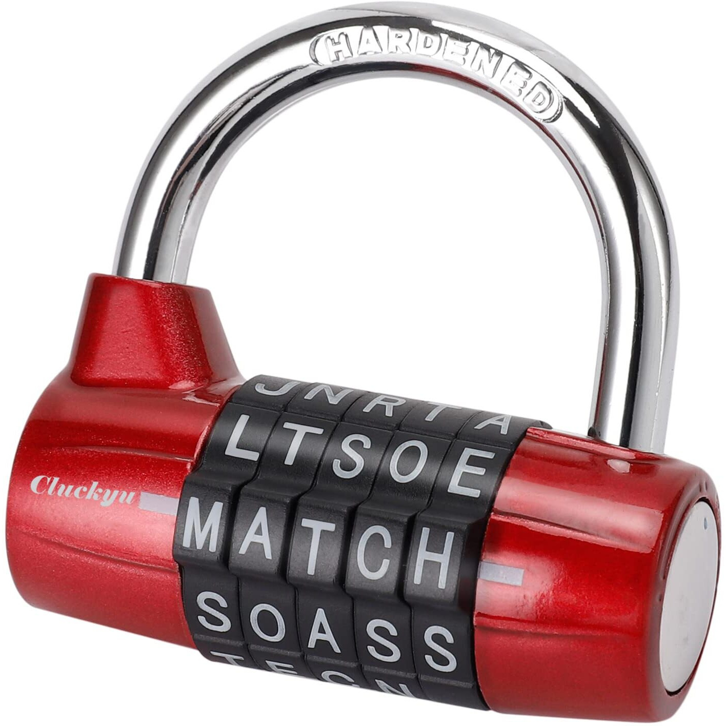 Gym Locker Lock,5 Letter Heavy Duty Alloy Padlock Password Sturdy Security Padlock-Easy To Set Your Own Keyless Resettable Combo Red
