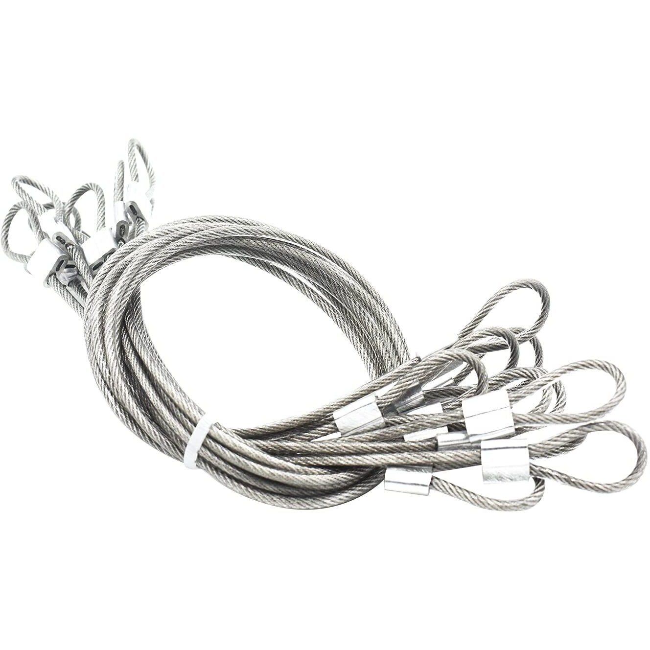 Bytiyar 10 Pcs 20 Inch (50Cm) 3Mm Thickness Stainless Steel Wire Cable With Loops Vinyl Cover Coated Short Rope Lanyard Lock Safety Tether Chains, Clear