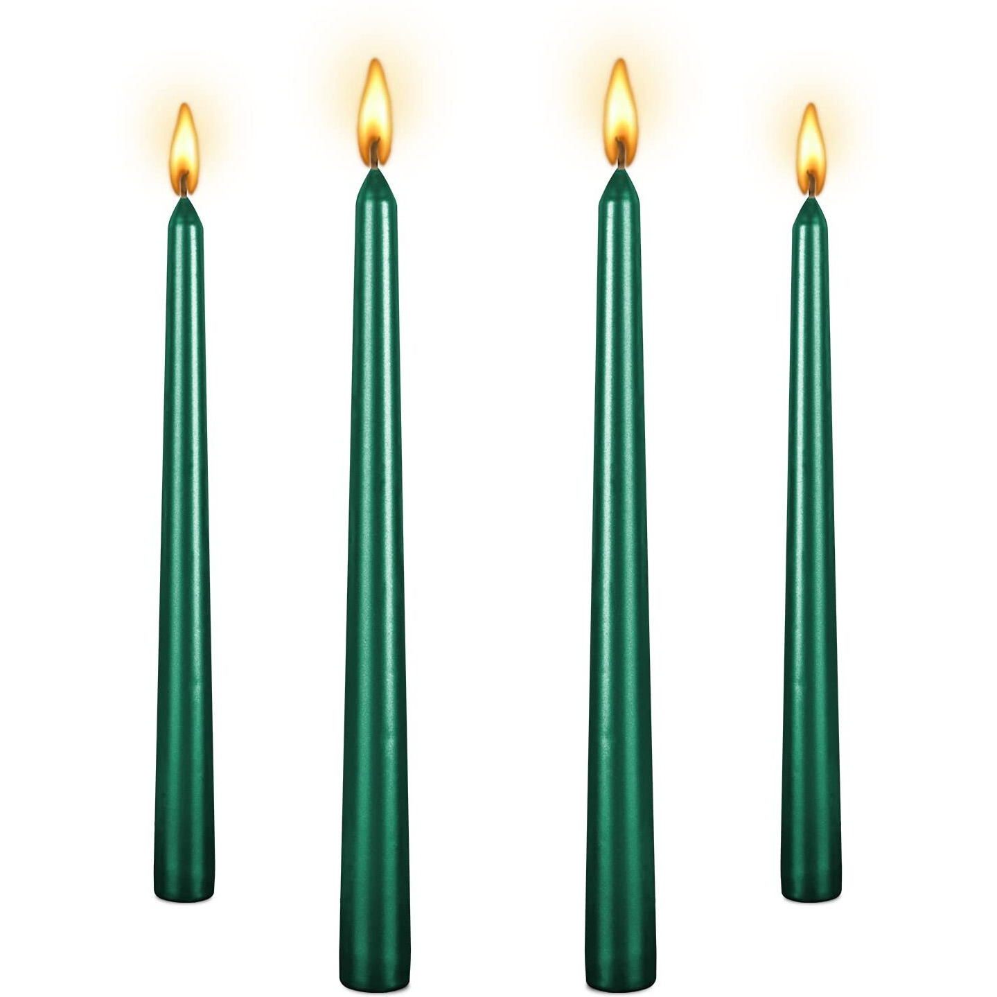 4 Piecestall Metallic Taper Spiral Taper Candle Candles - 10 Inch Metallic, Dripless,Wist Taper Candle, Spiral Taper Candle, Taper Spiral Long Candles Wax Unscented Dinner Candle (4Pcs, Green)