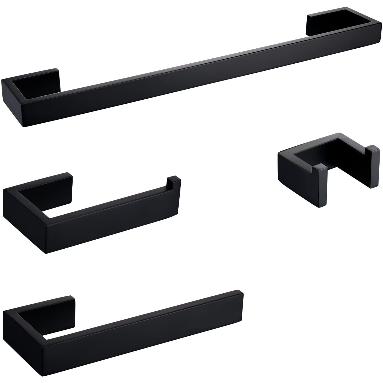 Bagnolux Towel Bar, 24 Inch Towel Racks For Bathroom Wall Mounted, Heavy Duty Hand Towel Holder Organizer, Modern Home Decor Towel Rod, Matte Black Towel Bars