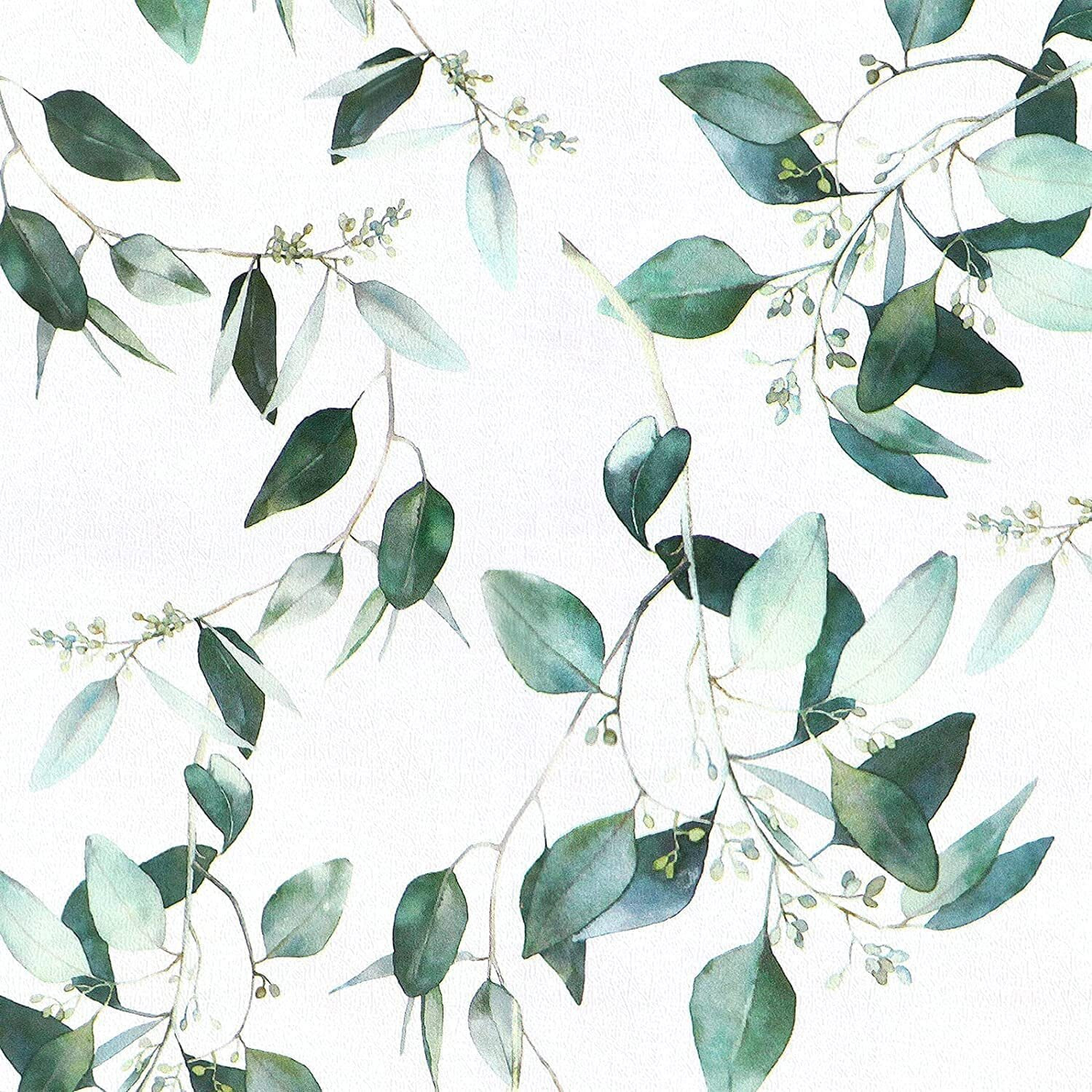 Erfoni Green Leaf Wallpaper Peel And Stick Wallpaper Floral Contact Paper For Bathroom 17.7Inch X 118.1Inch Eucalyptus Wallpaper Peel And Stick Vintage Flower Decorative Removable Wall Paper Vinyl