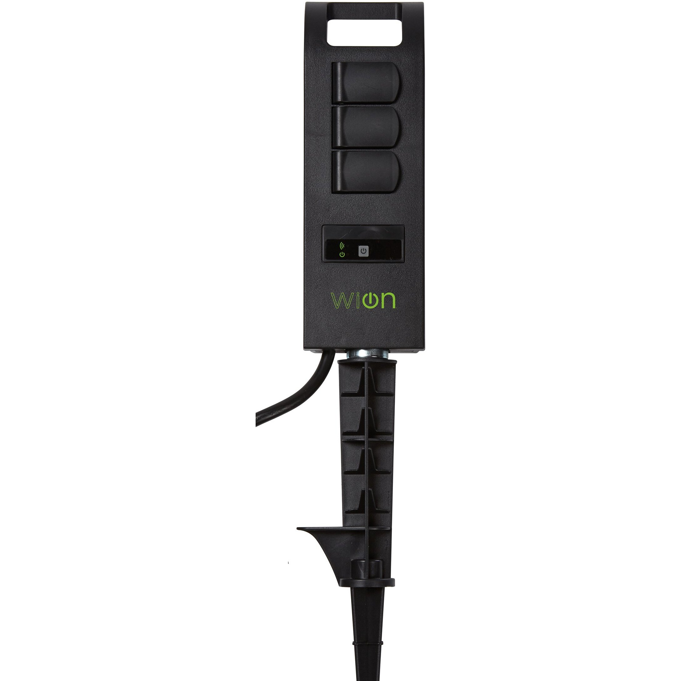 Wion 50053 Outdoor Wi-Fi Plug-In Yard Stake With Smartphone Or Tablet Automation For Up To 12 Devices 3 Grounded Outlets And 6 Foot Cord