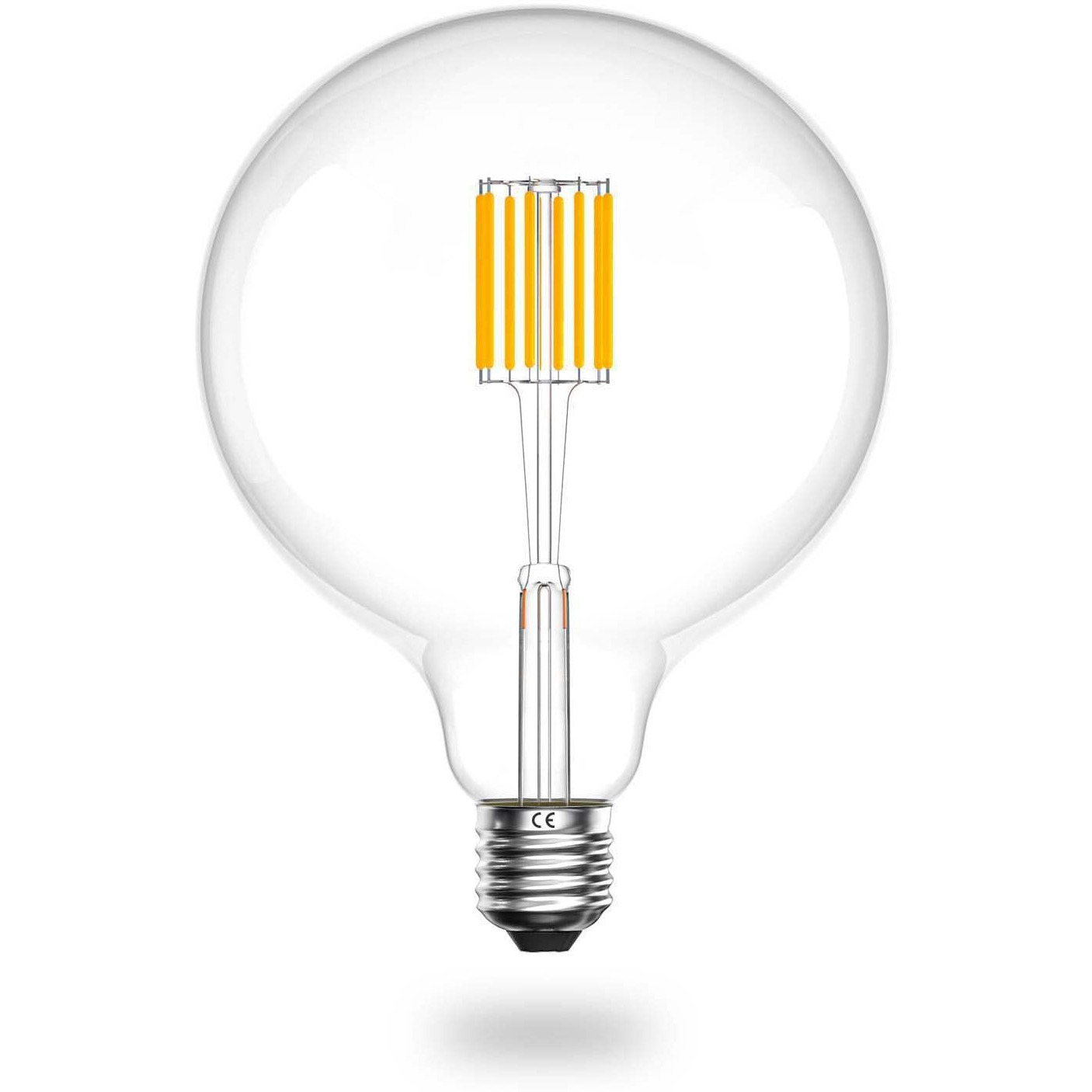 Bonlux Vintage Dimmable Led Filament Bulb G40-8W Led Light Bulb G125, Medium Screw E26 Base, Clear Warm White 2700K, Led Edison Bulb 75 Watt Incandescent Replacement