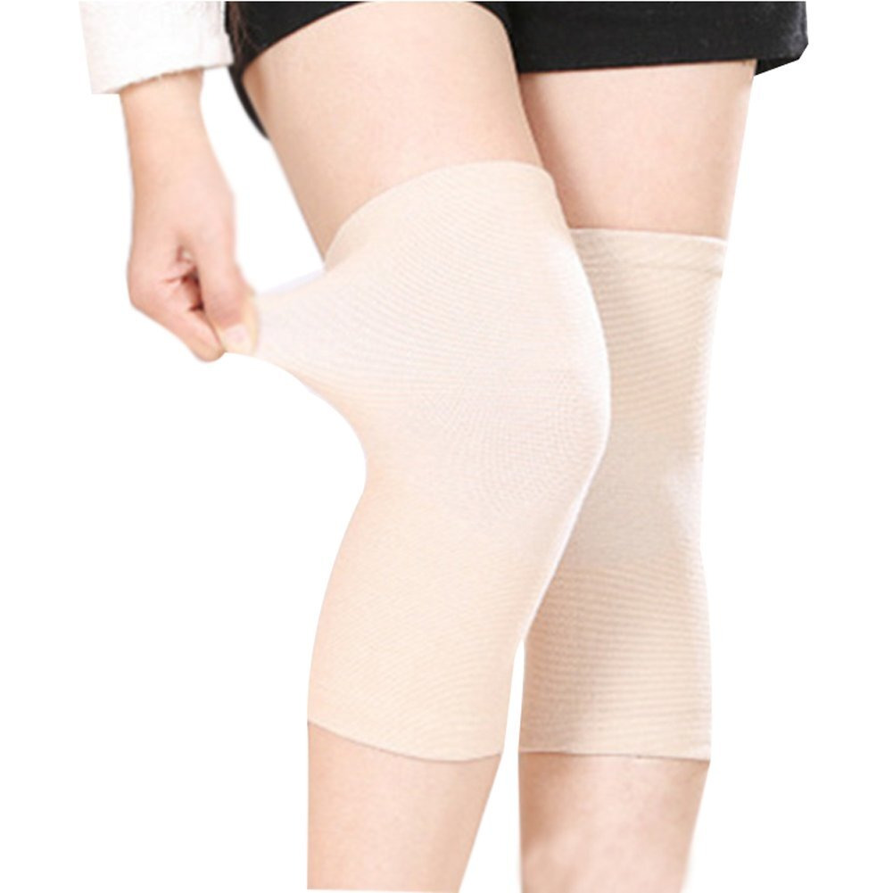 (One Pair) Bamboo Fabric Knee Sleeves For Knee Support, Circulation Improvement & Pain Relief,Sport Compression For Running, Pain Management, Arthritis Pain Women & Men (Complexion, X-Large)