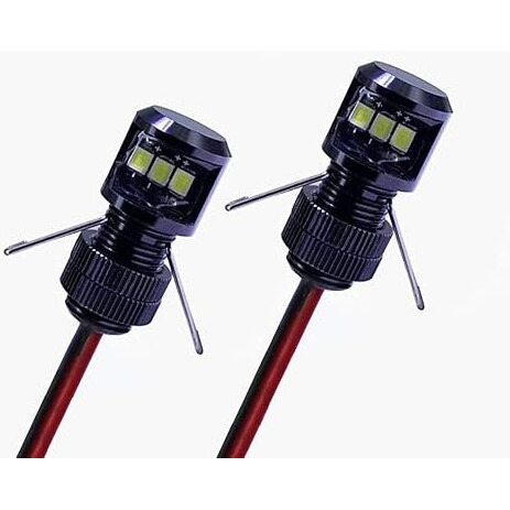 Oznium Side View Led Bolt - 12V Led Side Emitting Light For Bumper, Grille, Cars Interior, Dash, Ambient Lighting, Motorcycle With Aluminum Housing & Screw Nut (11 Mm Black, Green Led), 2-Pack